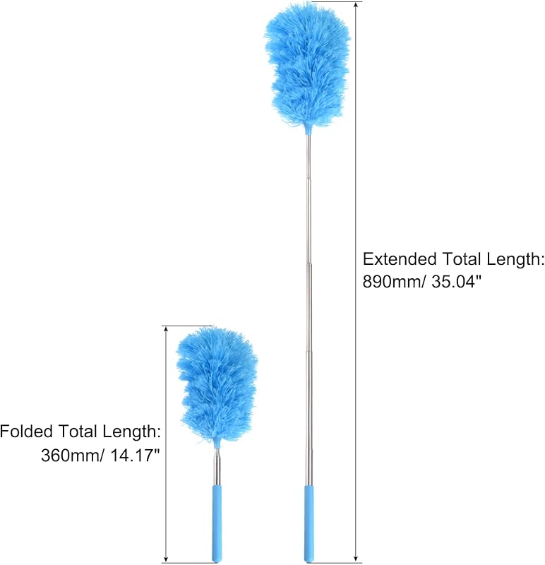 Plumero microfibra extensible 14-35pulg para muebles azul