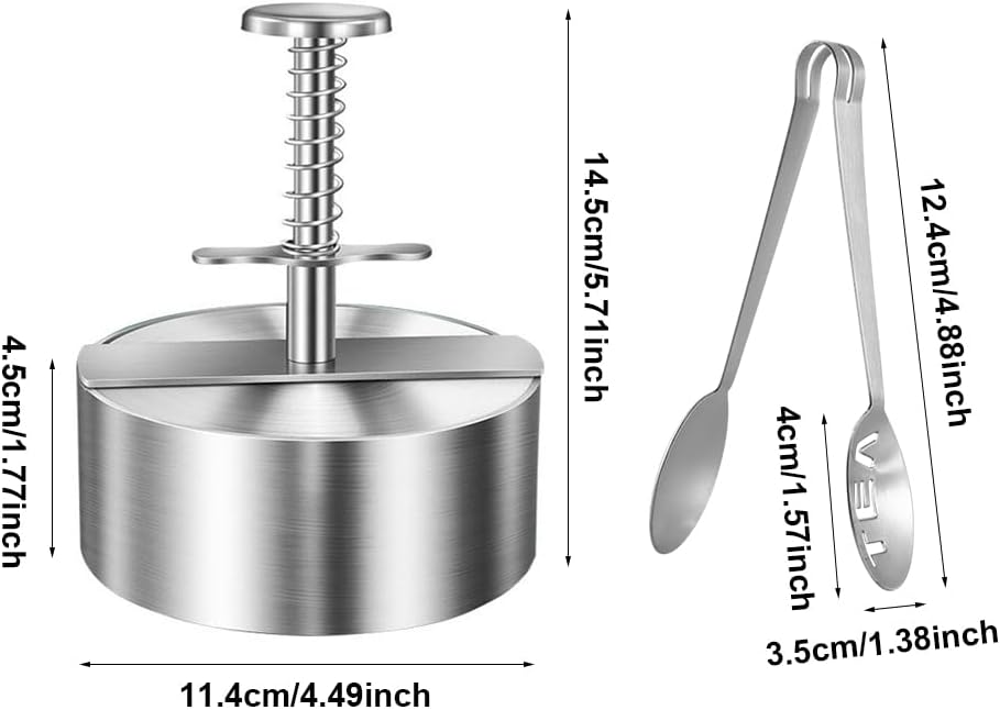 Prensa hamburguesa acero inox 4.5pulg molde antiadherente