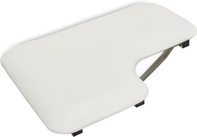 Asiento ducha forma L derecho ADA acolchado blanco