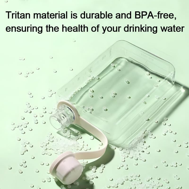 Botella agua plana 17oz sin BPA cuadrada a prueba de fugas