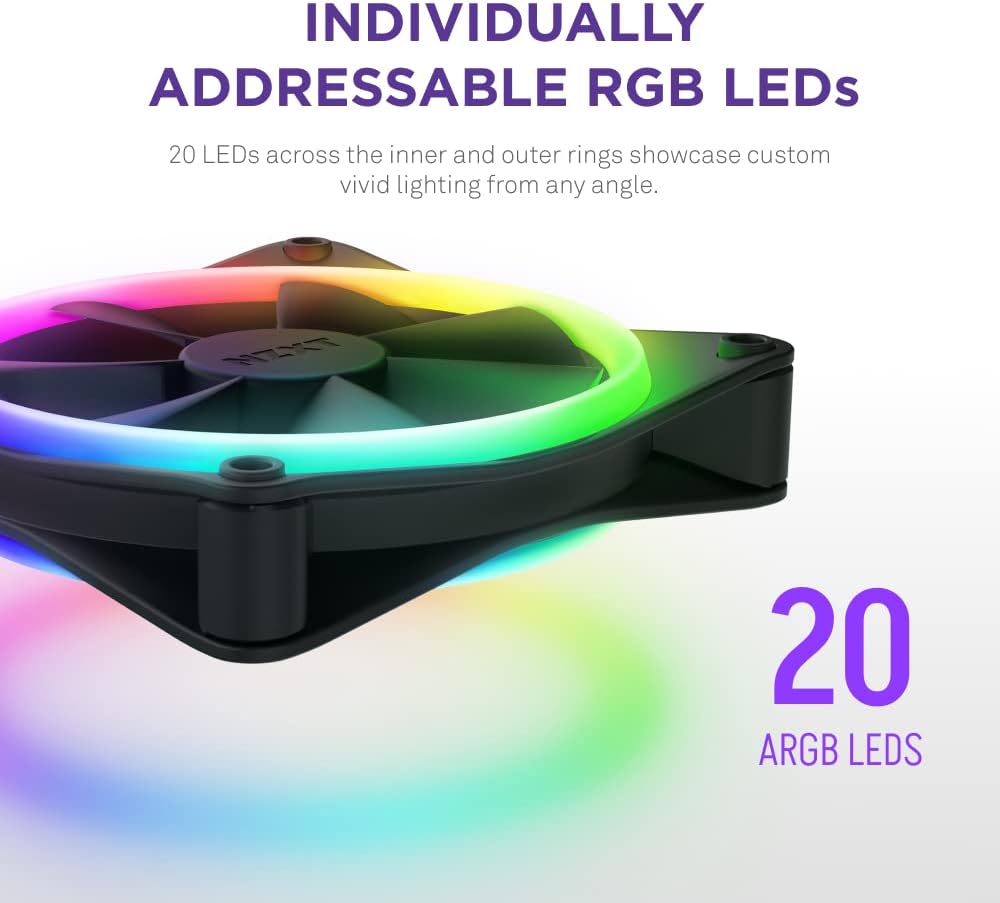 Ventilador RGB doble cara 4.724" set 3 negro con controlador