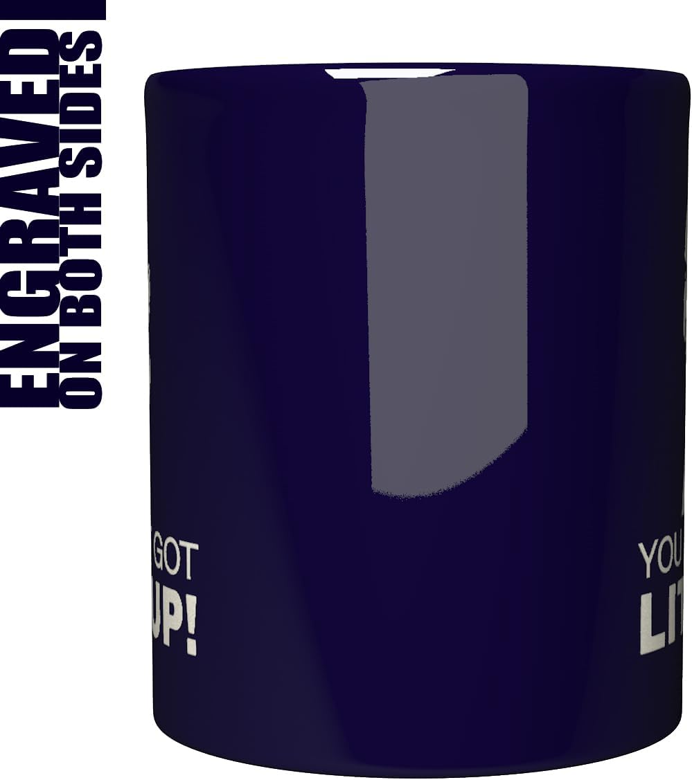 Taza cerámica grabada con trajes de TV para té y café