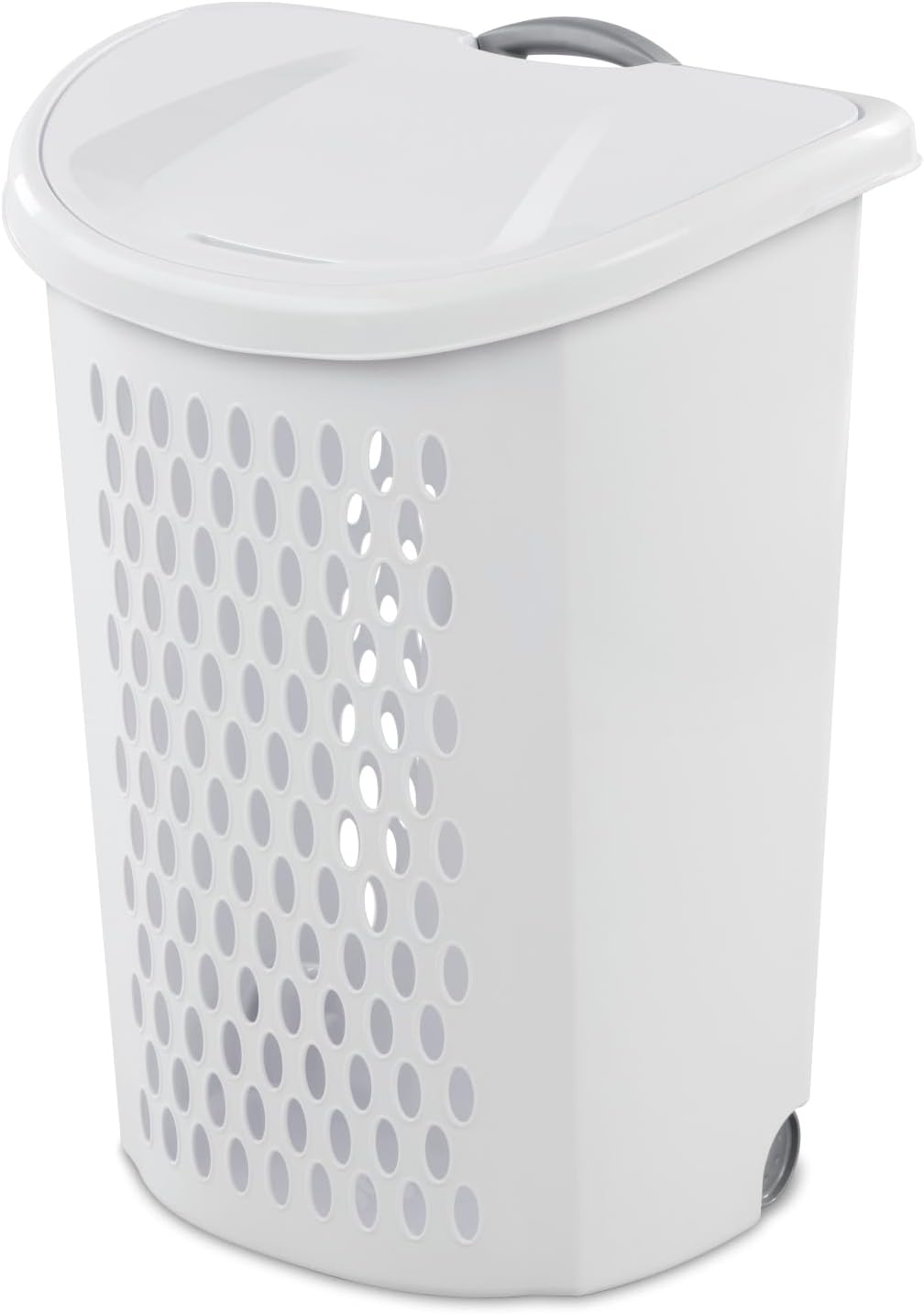 Cesta lavandería con ruedas tapa 2 bushel plástico pack 3