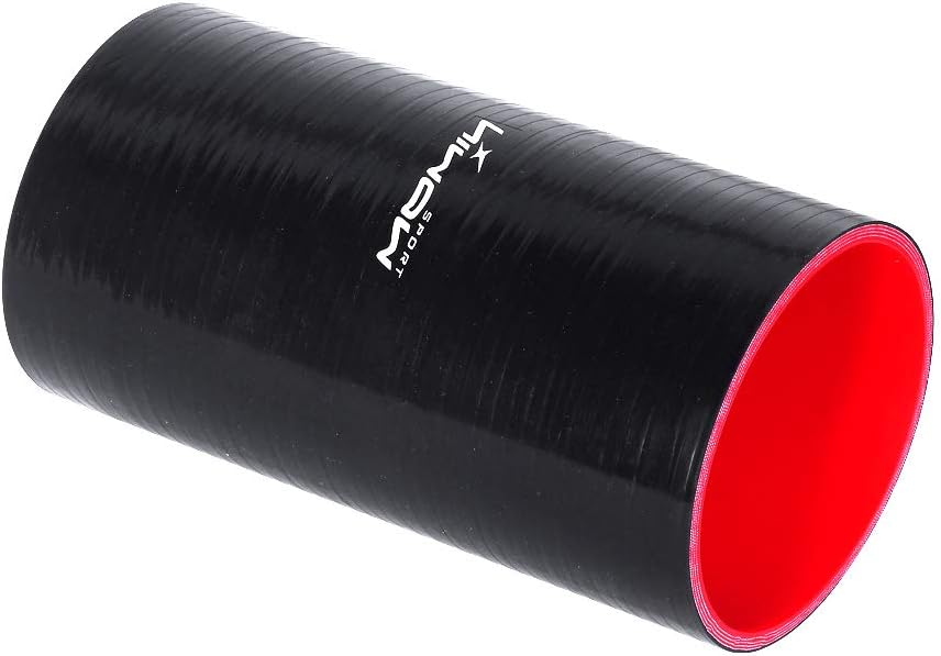 Manguera silicona 8" 4 capas larga recta negro rojo