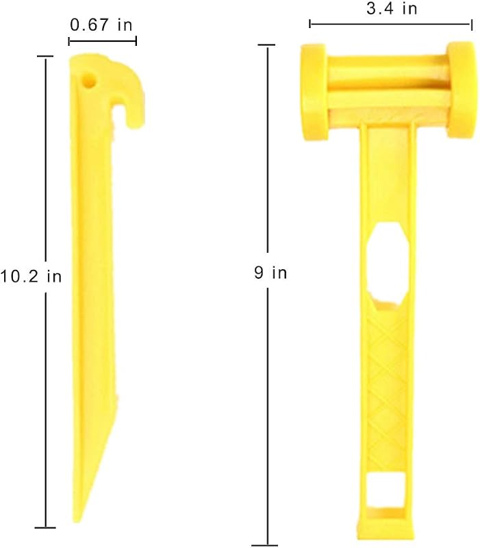 30 Estacas Plástico 9pulg Gancho Amarillo para Césped Jardín
