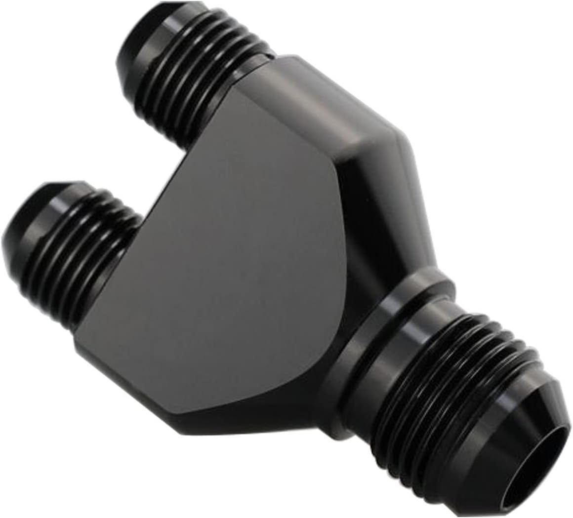 Adaptador Y aluminio -12 AN macho a 2 x -10 AN negro