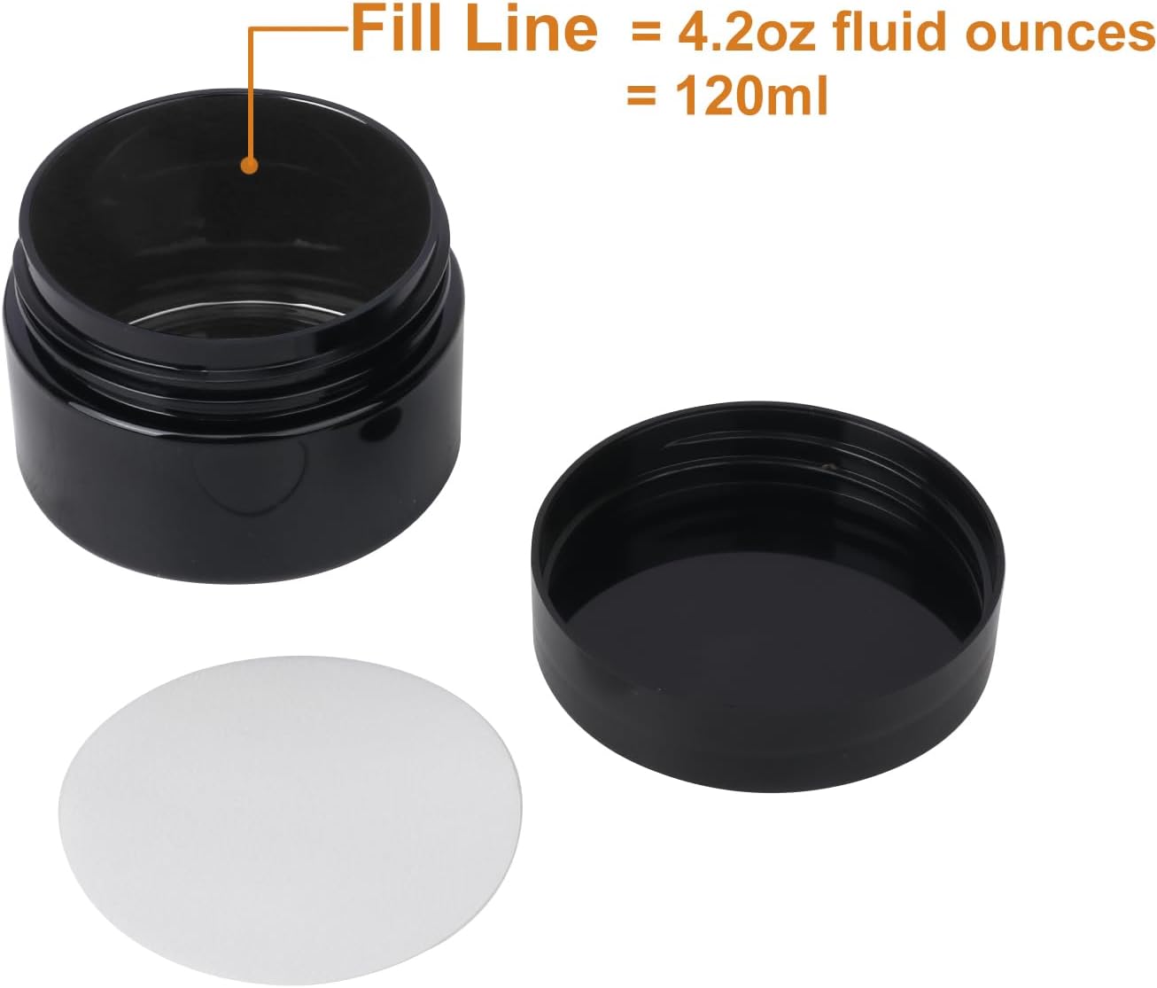 72 Pzas Tarros Plástico Negro 4oz con Tapas