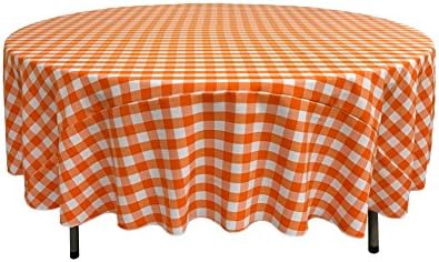 Mantel cuadros naranja 90pulg para fiestas picnic