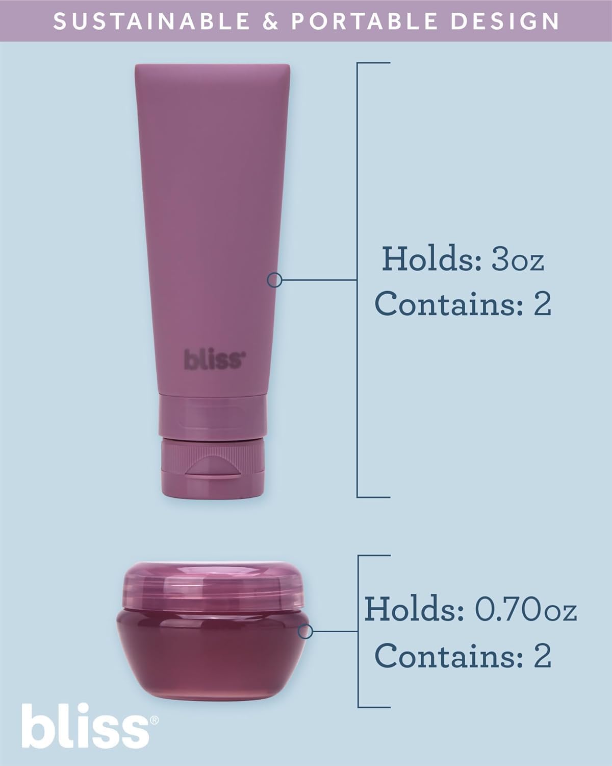 Set 10 Botellas Viaje TSA Aprobadas Sin Fugas Malva