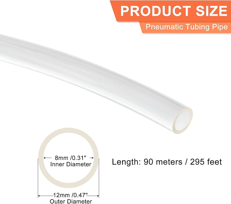 Tubo PU transparente para compresor aire 295 ft