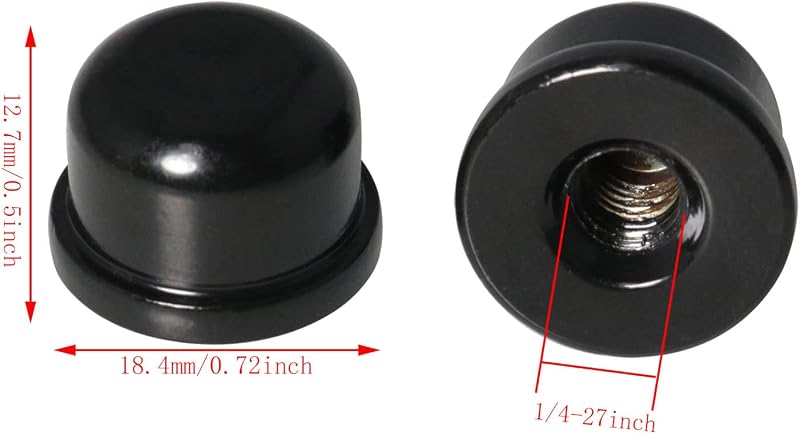 2 Tapas roscadas para soporte lámpara arpa color negro