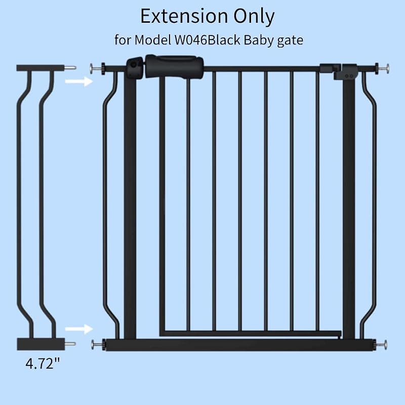 Puerta seguridad bebé extensión 12cm cierre automático negro
