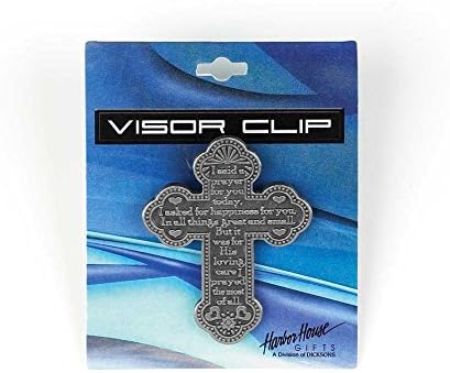 Cruz decorativa visera texto inglés metal estampado