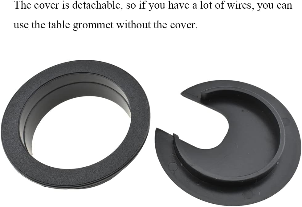 2 Pzas Organizador Cables Plástico ABS Negro 2pulg