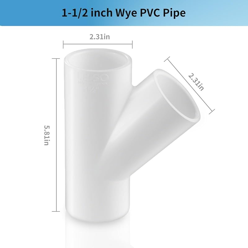 2 Pzas Accesorios PVC Wye 1-1/2pulg para Construcción