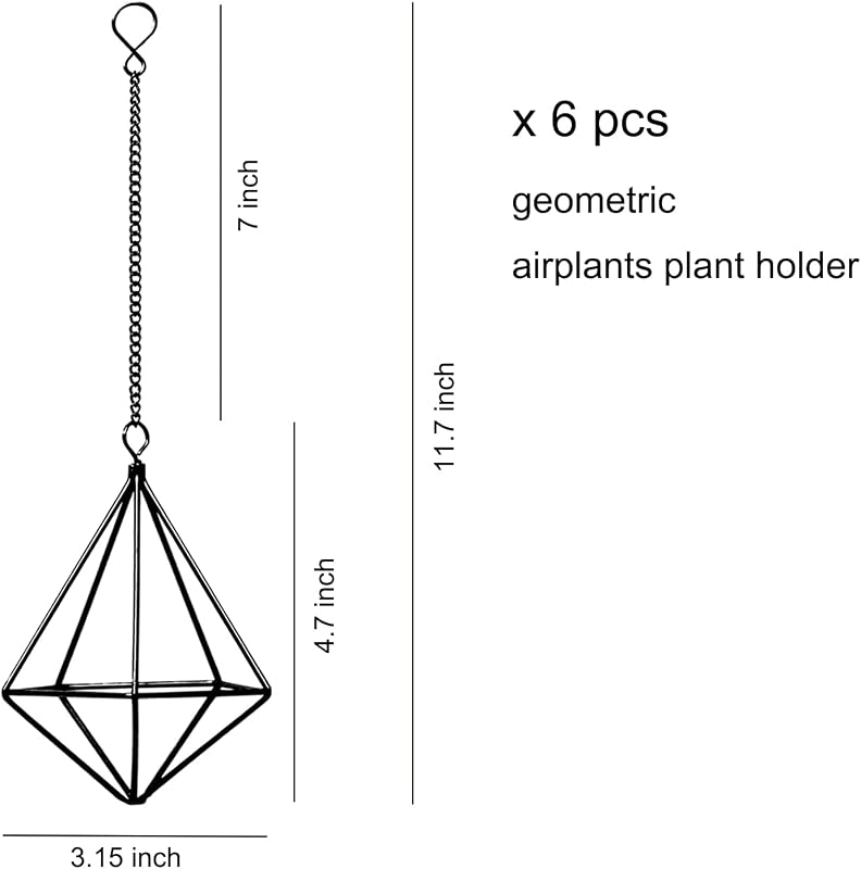 Soporte colgante para plantas de aire metal geométrico 6"