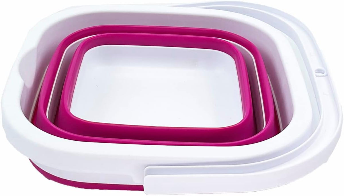 Cubo limpieza rectangular 5L plegable camping playa hogar blanco
