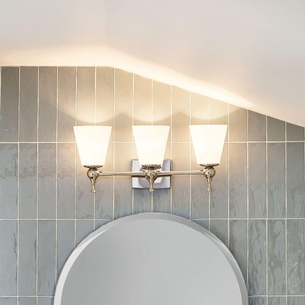 Lámpara tocador 24pulg 3 luces ópalo negro satinado