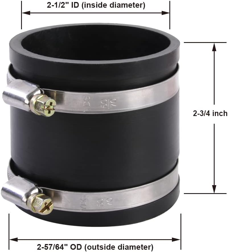 Manguito flexible control polvo 2.5pulg abrazaderas 2 pzas