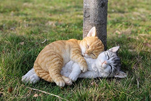 Estatua gato Tabbies naranja y gris