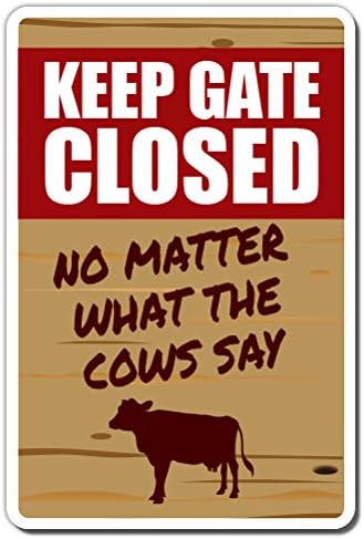 Letrero aluminio advertencia vacas 10"