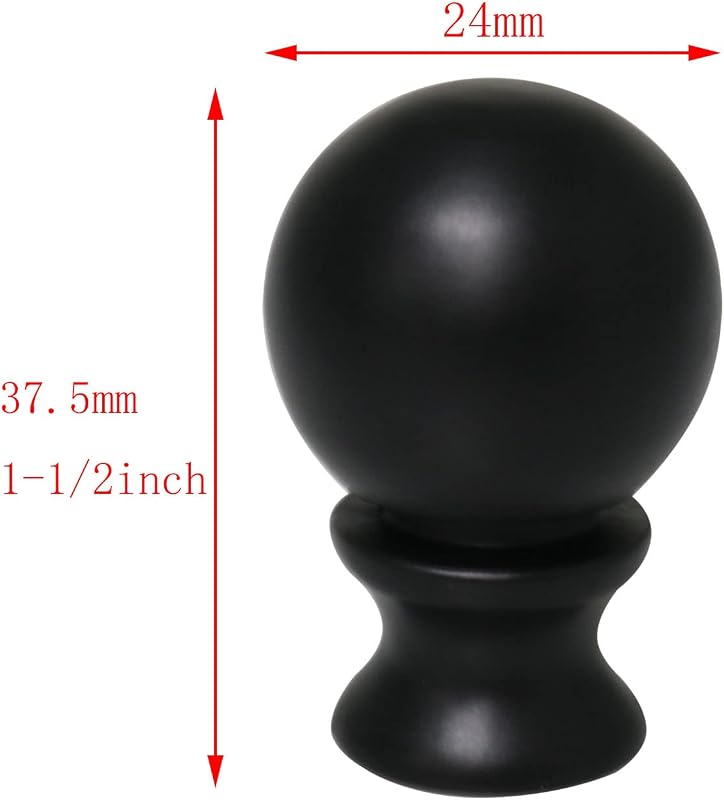 Lámpara perilla bola acero negro soporte arpa