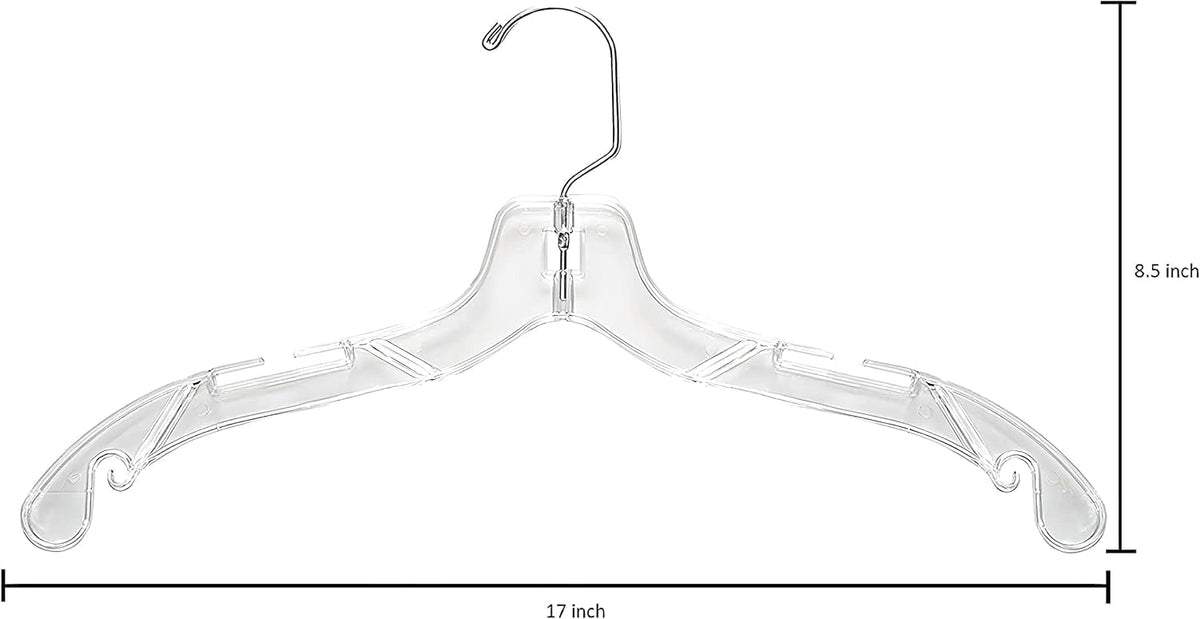 Perchas plástico transparente set 100 para armario y abrigos