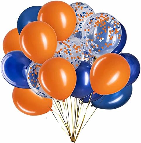 Globos azules y naranja 12pulg pack 50 para bodas y fiestas