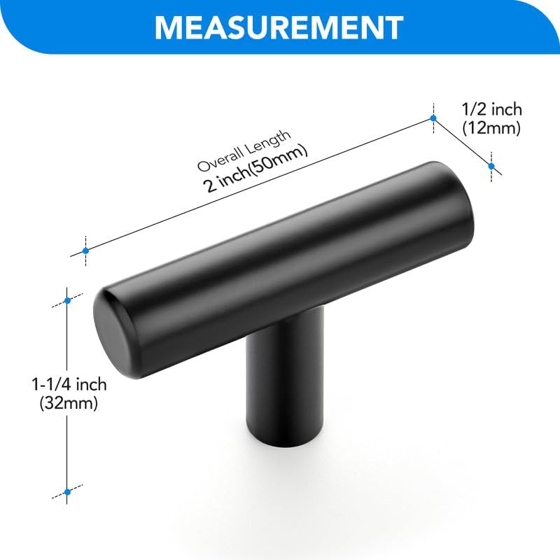 Tiradores acero inox color negro un solo agujero 45uds