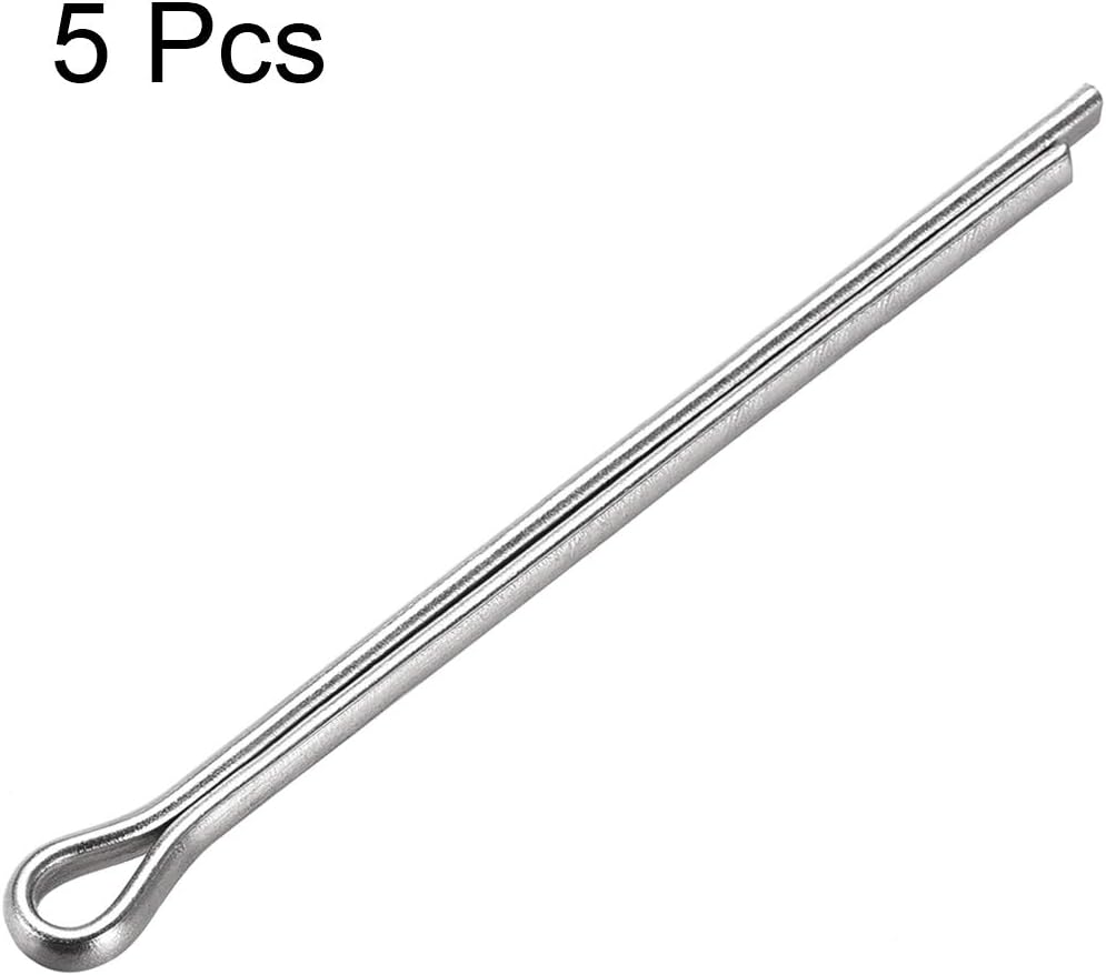 Pasador chaveta dividido acero inox 304 2 puntas plateado 5uds