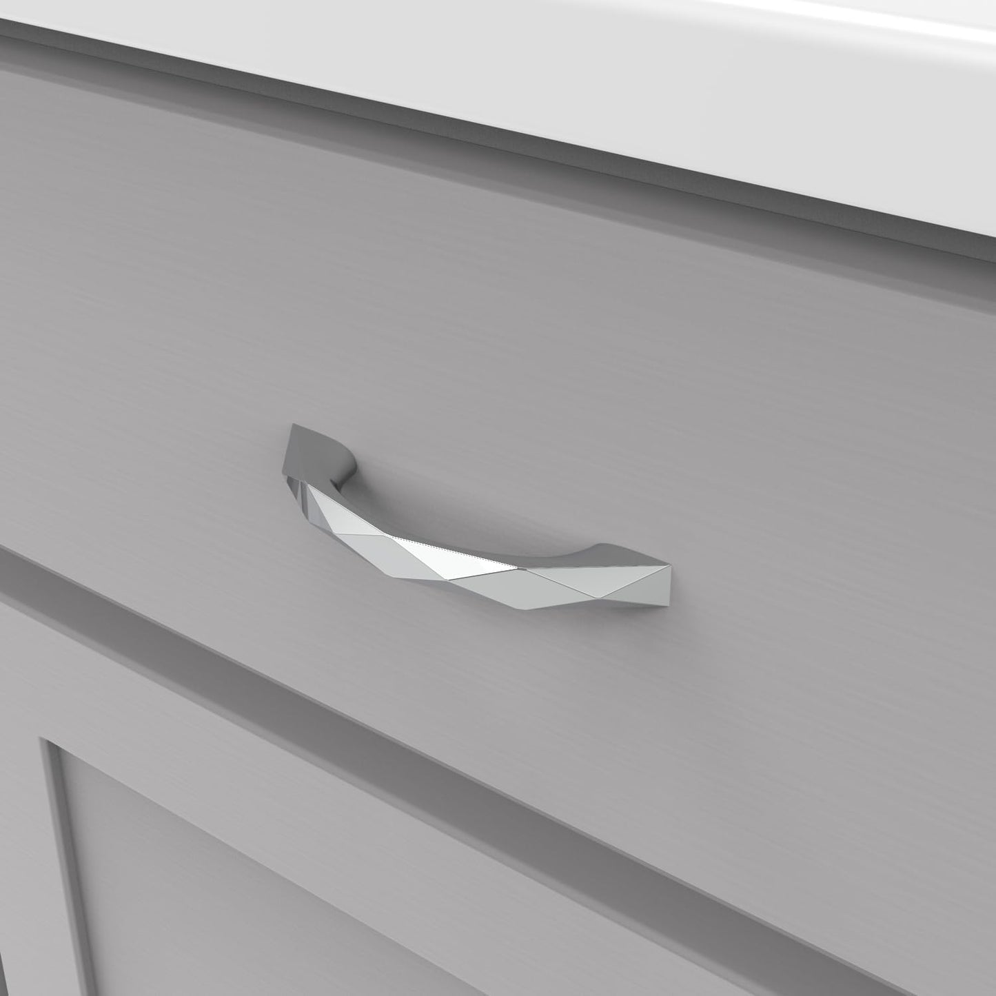 Tirador gabinete cocina núcleo sólido 3" cromo