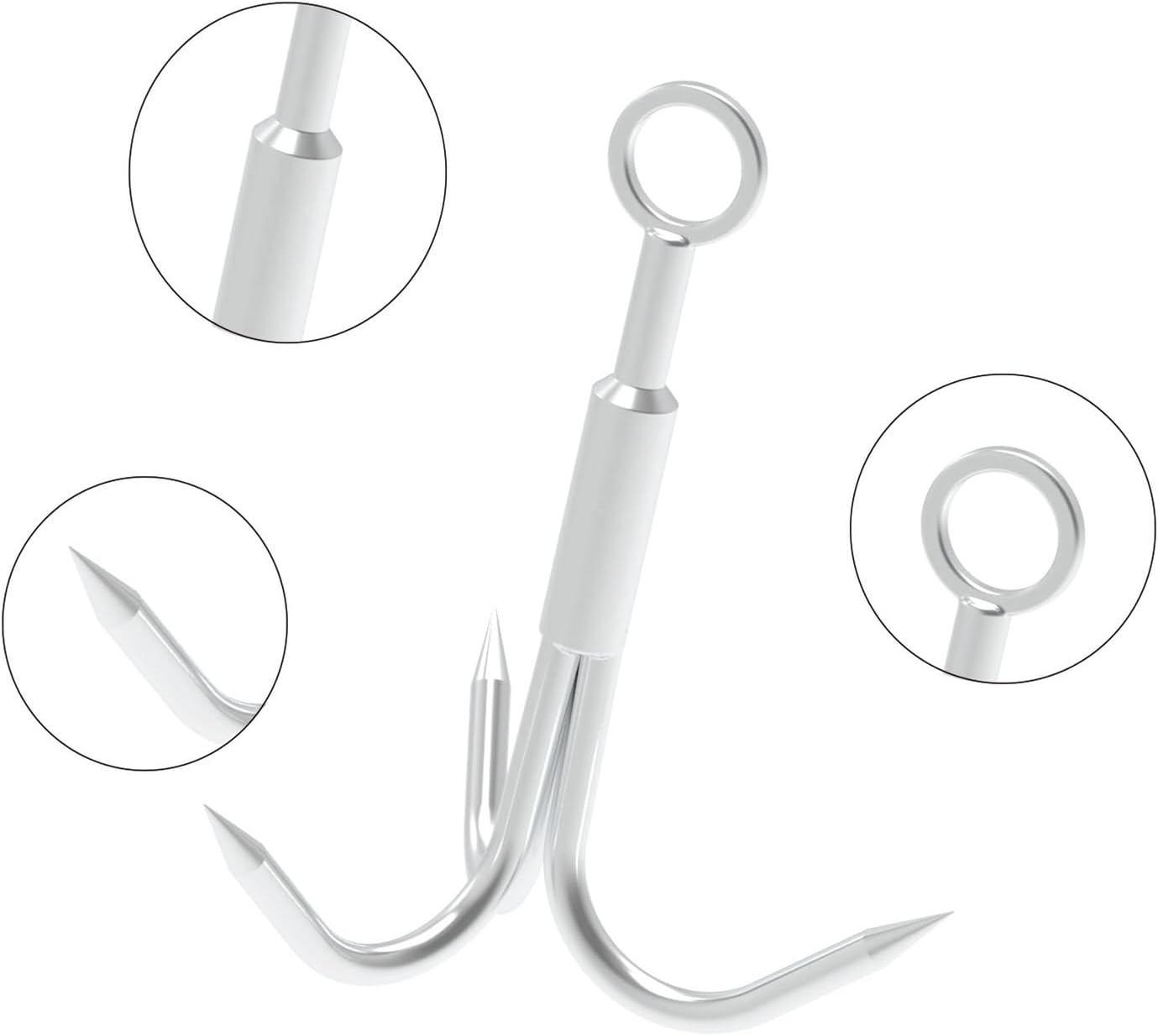 Gancho acero inox 3 garras para escalada y rescate