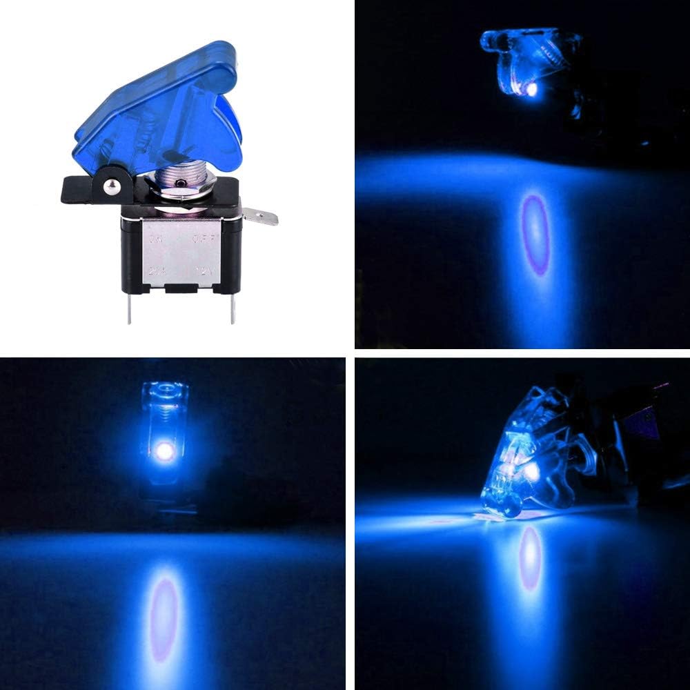 Interruptor oscilante unipolar 12V 20A con led azul para auto
