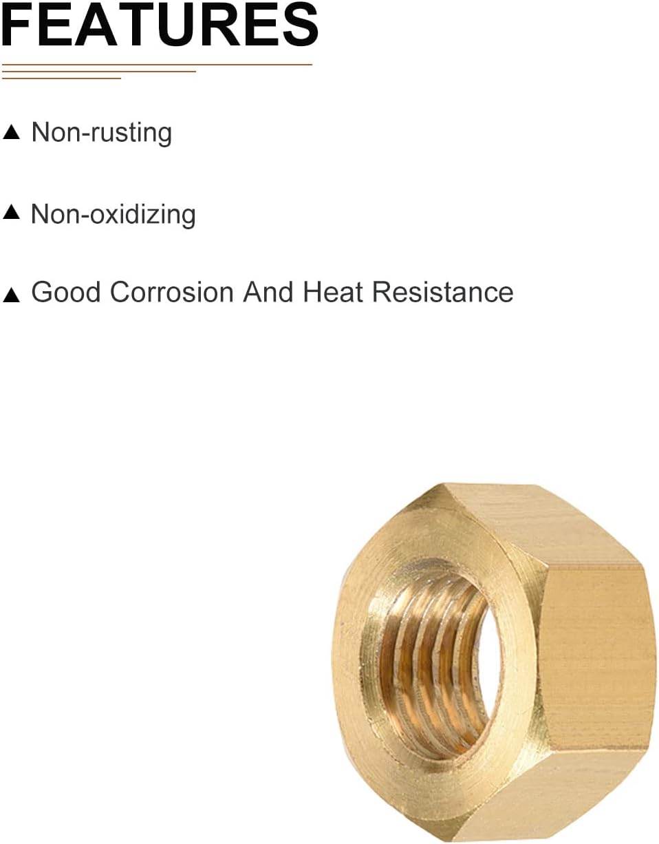 Tuercas hex M16x2mm latón color dorado set 4