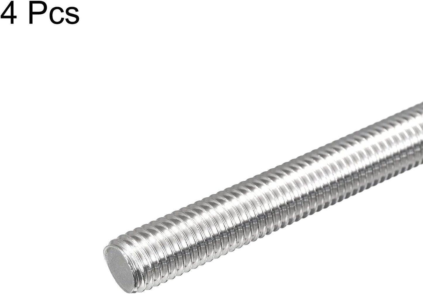 Varilla roscada M12 x 6.299pulg 304 acero inox set 4