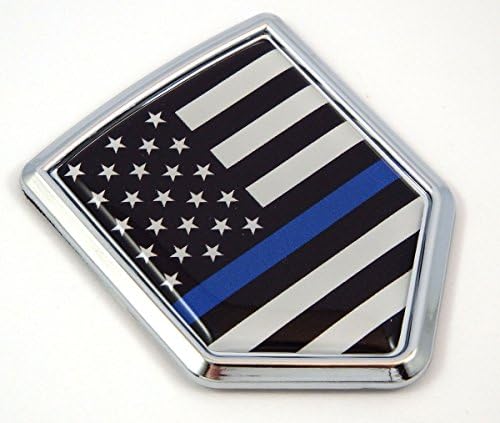 Adhesivo Chrome Police USA Bandera Azul Delgada