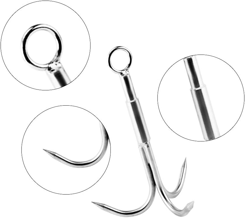 Gancho acero inox 3 garras para escalada y rescate
