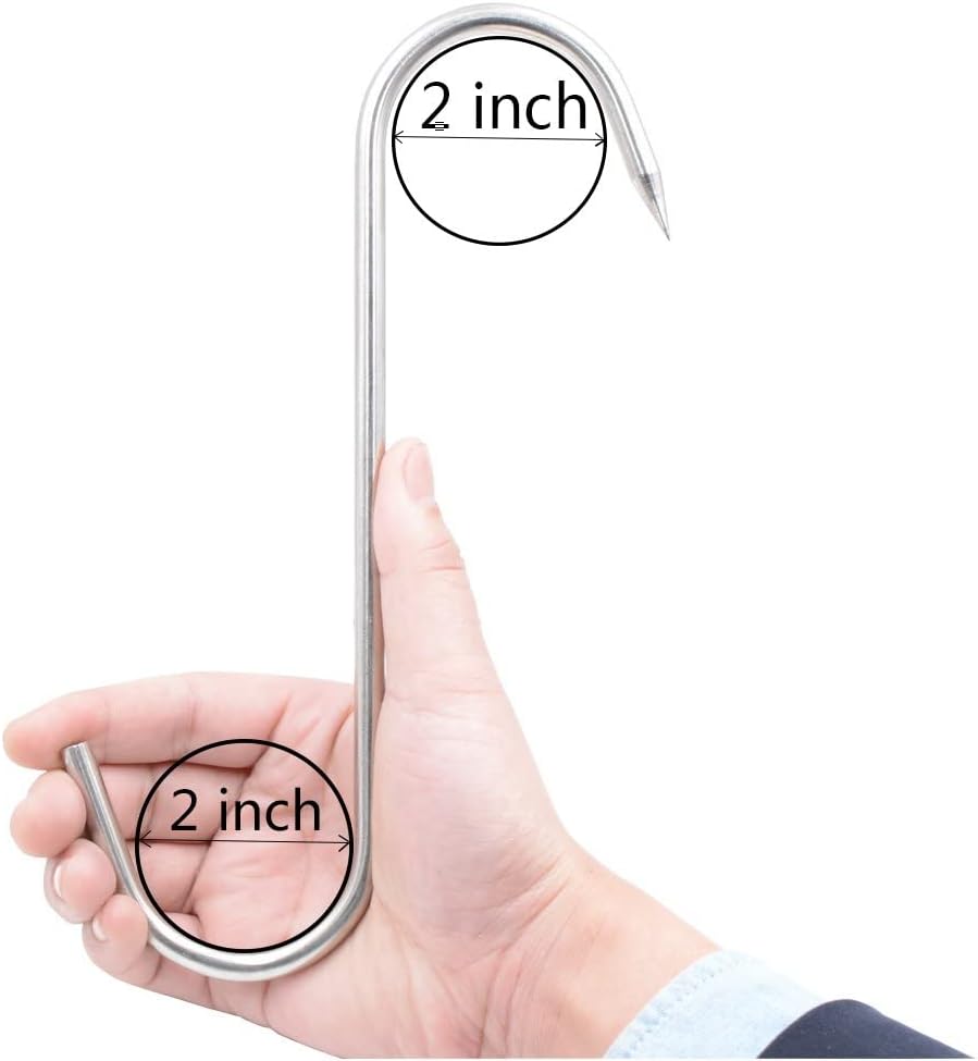 Ganchos carne acero inox 10" set 4