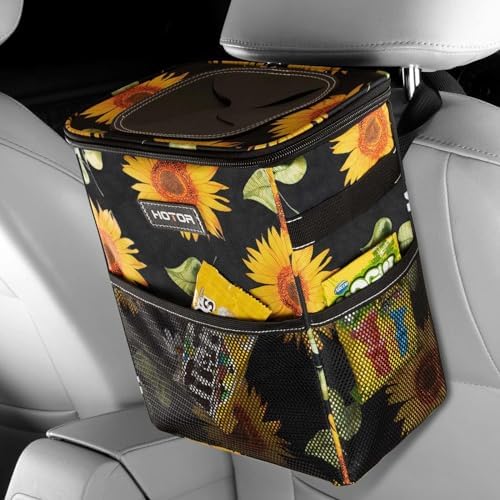 Basurero auto con tapa bolsillos 2gal impermeable