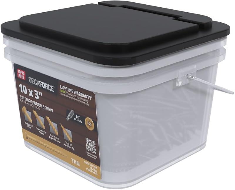 Tornillos madera exteriores cubiertas T-17 marrón #10x3-25lb