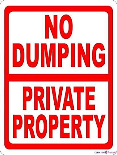 Placa advertencia propiedad privada evitar basura 8x