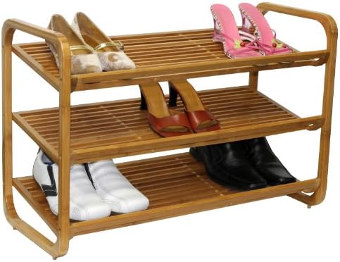 Zapatero de Bambú con 3 Niveles para Sala y Entrada