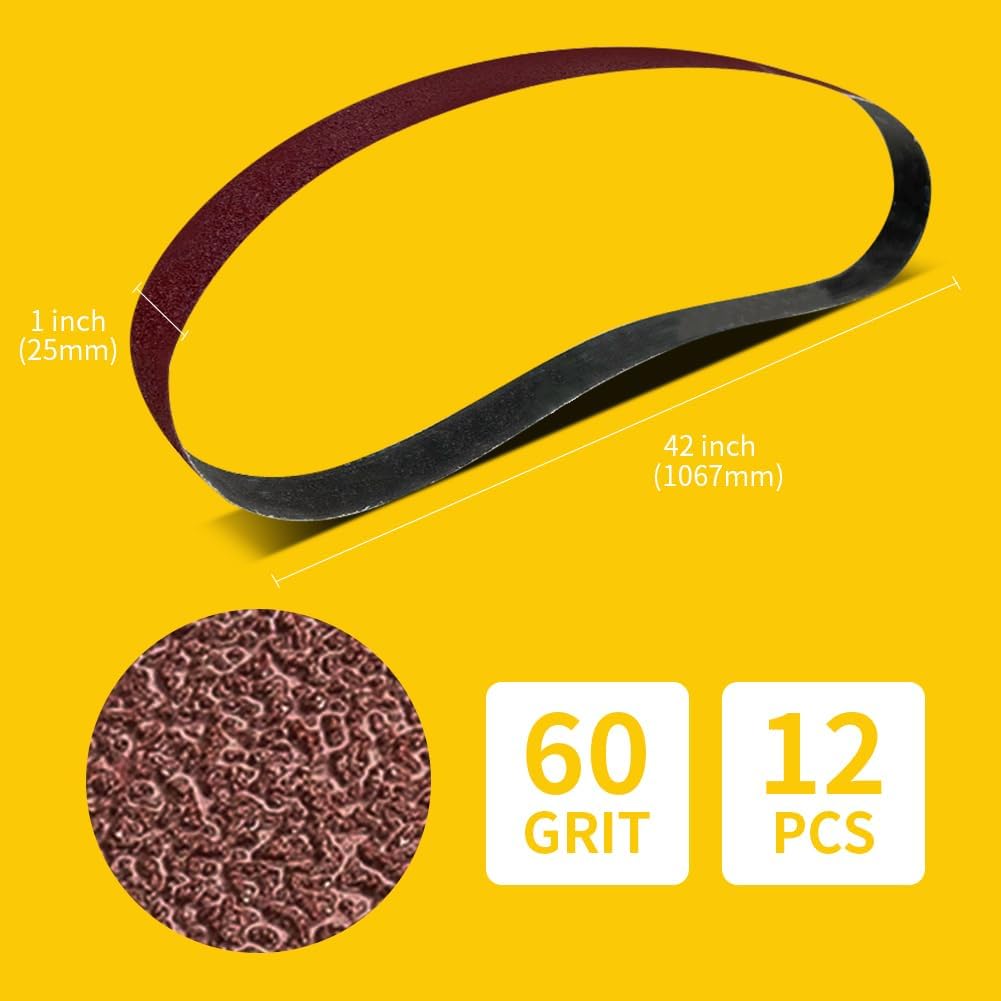 Correa lijado grano 60 42pulg aluminio paquete 12