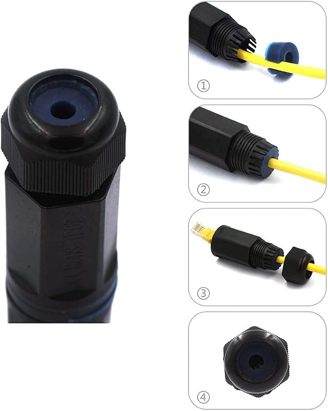 Acoplador RJ45 IP67 CAT6 hembra a hembra 8 pines paquete 2