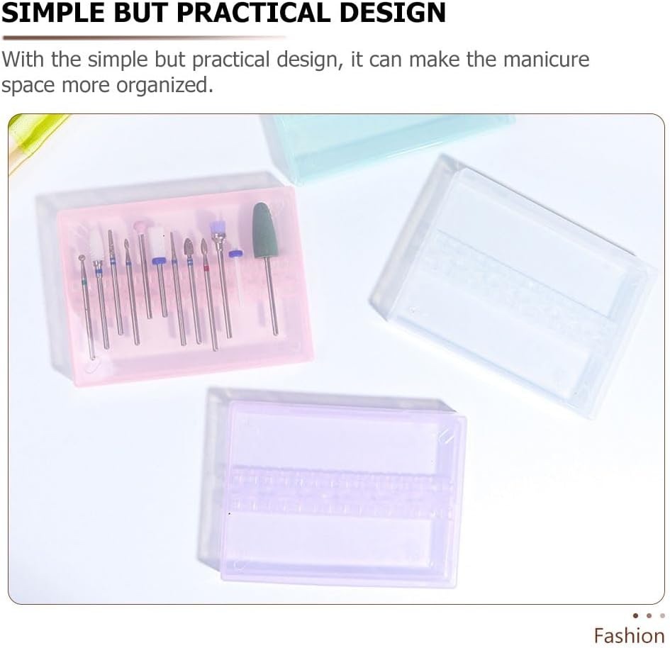 Caja brocas uñas 4 pzas 14 rejillas almacenamiento