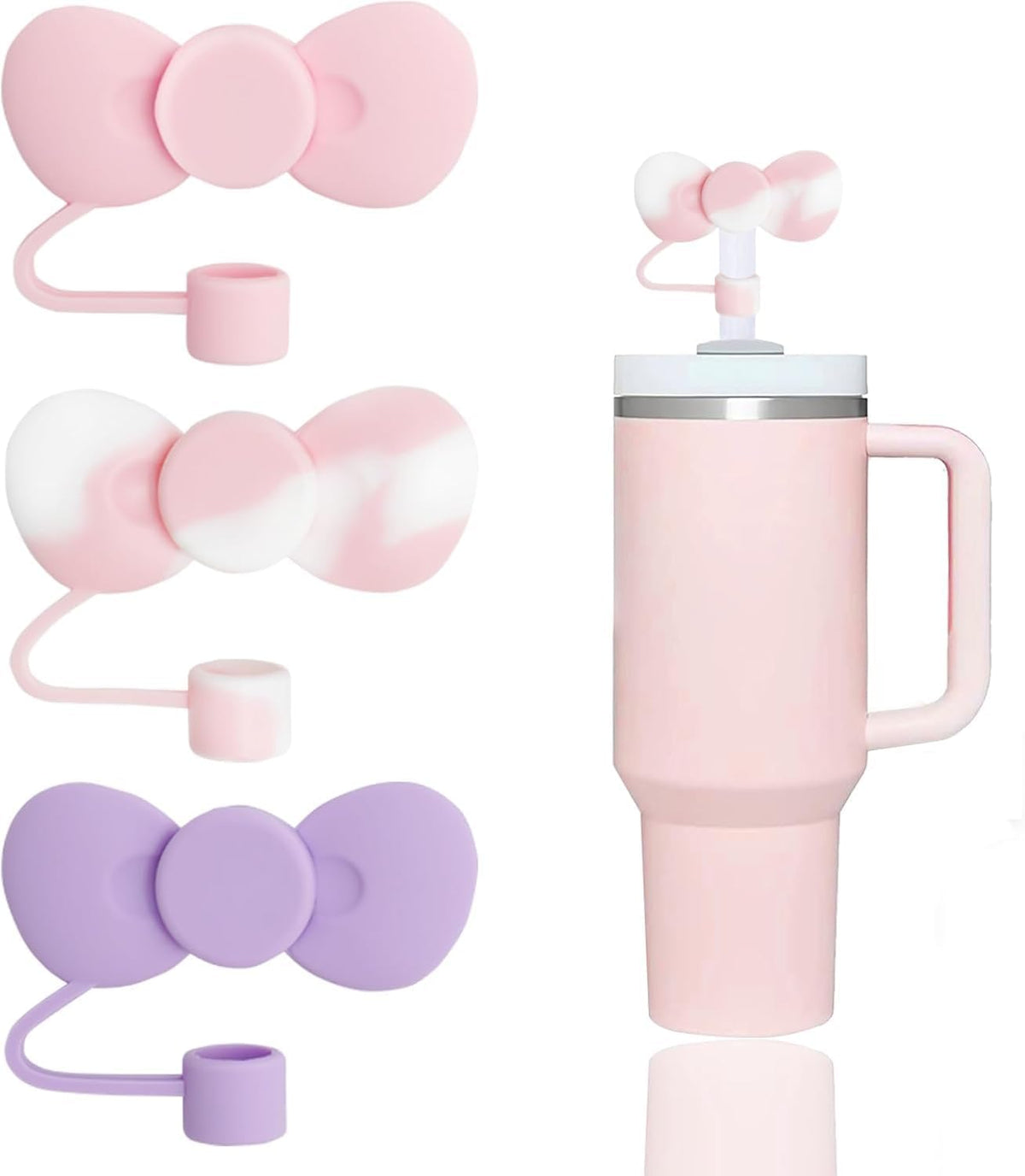 Funda popote silicona con lazo marrón para tapas 0.394pulg