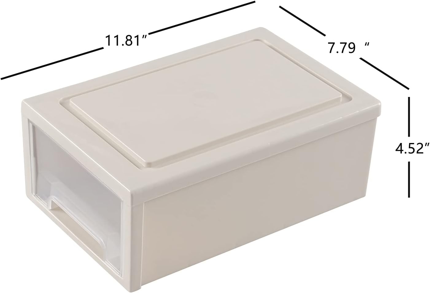 Cajones plástico 6qt apilables 3 pzas