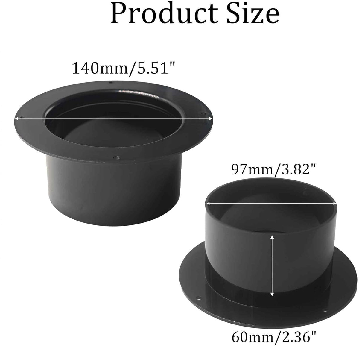 Brida conducto 4pulg ABS negro abrazadera HVAC