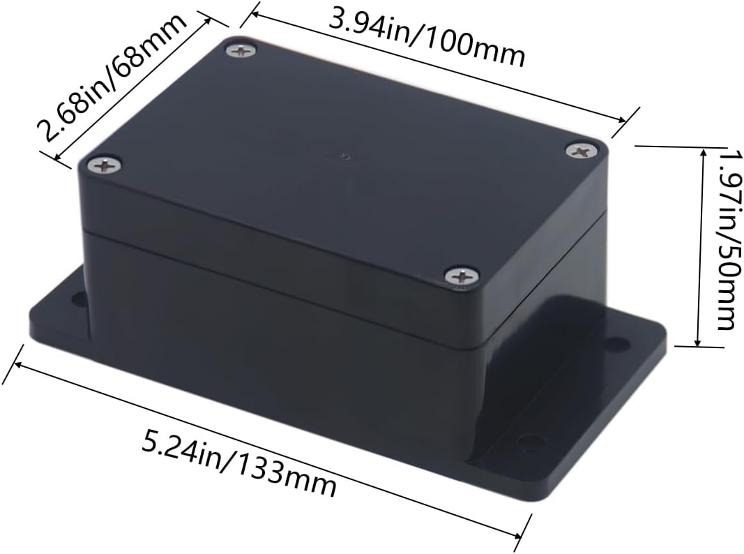 Caja eléctrica ABS negro IP65 impermeable 2 pzas