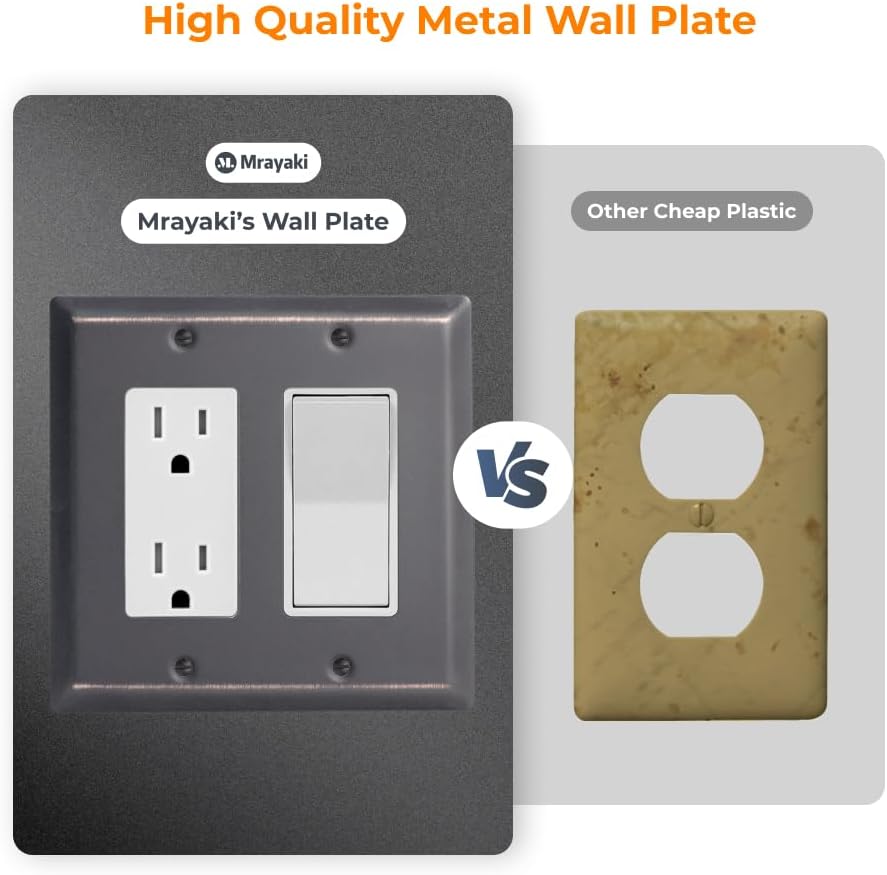 Placa decorativa para enchufe dúplex metal 13 estilos